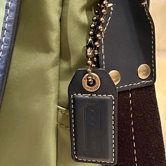 Coach Green Navy Blue Nylon Transatlantic Messenger Crossbody Bag Unisex - Picture 6 of 15